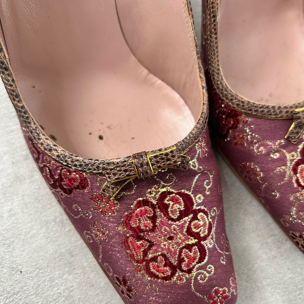 PRADA Purple Brocade Heels - Picture 7 of 8